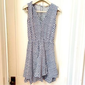 Rebecca Taylor Silk Blue and White Patterned Dress